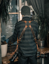 Dual Camera Leather Harness Brown Black