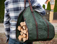 Firewood Log Carrier | Canvas Log Carrier | Handcrafted | Personalised Gift by Fashion Racing