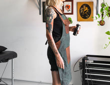 Waxed Canvas Apron with Leather Tool pockets for Hairstylist Barber Chef Barista Gardeners Restaurant BBQ | Personalized Apron for Men/Women
