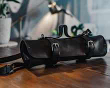 Chefs Leather Knife Roll, Knives Bag, black Chef knife roll,Leather knife holder,Chef knife bag, Black Leather chef roll