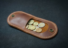 Brown leather coin pouch