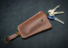 Brown leather key holder