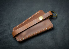 Brown Leather Keychain