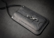 black leather phone mini bag
