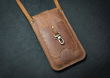 Designer leather phone bag, Leather Bag Purse