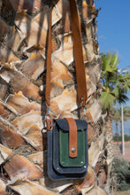 leather phone crossbody bag with wide strap