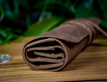 Brown Leather Collector Coin Roll