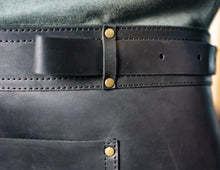 black part of leather apron