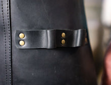 leather black detail of apron
