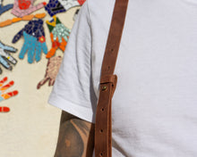 mens brown leather suspenders with clip