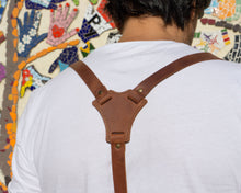Pesonalize your brown leather suspenders