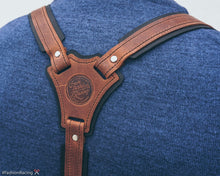 Brown Black Leather Suspenders