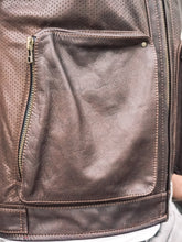 brown leather vest pockets
