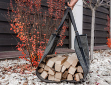 Waxed Canvas Log Carrier | Firewood Carrier with Leather Straps