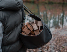 Log Firewood Carrier with sides | Black Log Tote Bag | HandMade by Fashion Racing