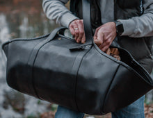 Log Firewood Carrier with sides | Black Log Tote Bag | HandMade by Fashion Racing