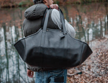 Log Firewood Carrier with sides | Black Log Tote Bag | HandMade by Fashion Racing