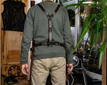 Apron with leather straps