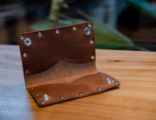 Brown Leather Wallet, Western Biker Style