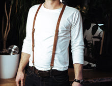 Groomsmen Gifts Personalized Natural Leather Suspenders Groomsmen Suspenders Wedding Suspenders Best Man Gift