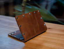 Brown Leather Wallet, Western Biker Style