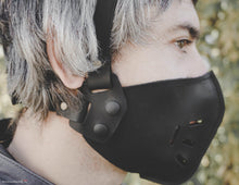 motorbike black leather mask