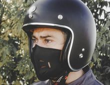 motorcycle black leather mask for helmet 
