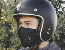 motorcycle black leather mask for helmet