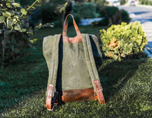 Canvas Leather Backpack | Vintage Laptop Rucksack | Handmade by Fashion Racing