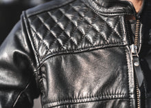 black leather motorcycle jacket