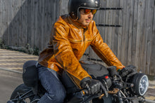 Men's Brown Leather Motorcycle Jacket, Handcrafted by Fashion Racing, Cafe Racer classic style