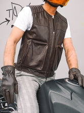 brown motorcycle rider vest