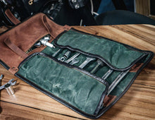 Tool Roll, Motorcycle Tool Roll, Canvas Leather Tool bag, Waxed Canvas Tool Holder, Leather Tool Bag, Tool Roll Up Personalized,Gift for men