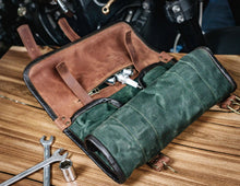 Tool Roll, Motorcycle Tool Roll, Canvas Leather Tool bag, Waxed Canvas Tool Holder, Leather Tool Bag, Tool Roll Up Personalized,Gift for men