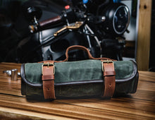 Tool Roll, Motorcycle Tool Roll, Canvas Leather Tool bag, Waxed Canvas Tool Holder, Leather Tool Bag, Tool Roll Up Personalized, Gift for men