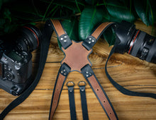 personalized camera harness brown