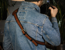 Brown with black leather Camera Strap | Photographer Camera Leather Harness | Handcrafted | Personalized