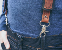Custom Leather Suspenders with trigger snap