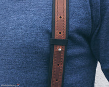 Custom Leather Suspenders, brown with black straps