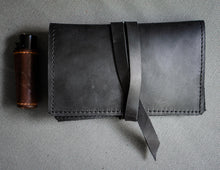 Rolling Tobacco Pouch in black leather