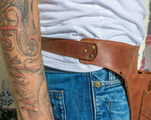 florist tool belt with pockets brown leather