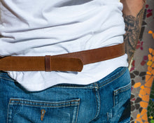 brown leather tool belt