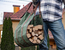 Firewood Log Carrier | Canvas Log Carrier | Handcrafted | Personalised Gift by Fashion Racing