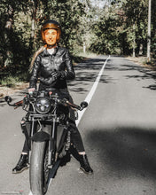 “Trucker” Women’s Black Leather Jacket, Motorcycle ladies jacket
