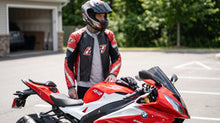 Men’s Black & Red Motorcycle Sport Leather Jacket – Cowhide, CE Shoulder & Elbow Armor, Size 50 (M), One-of-a-Kind