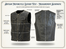 Gilet en cuir perforé MC, noir