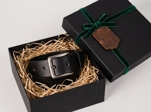 Black Leather Belt — Holes Along Full Length, Silver Buckle