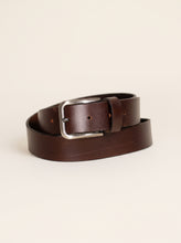 Burgundy Leather Belt — Oxblood Full Grain, Distressed Silver Buckle