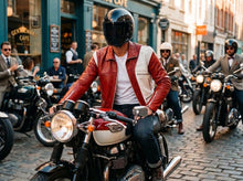 Biker wearing leather jacket 
