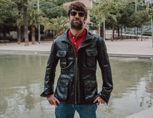 Hunter Black Leather Jacket for Men